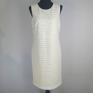 Tommy Hilfiger White Textured Semi Sheer Sleeveless Sheath Dress Size 8